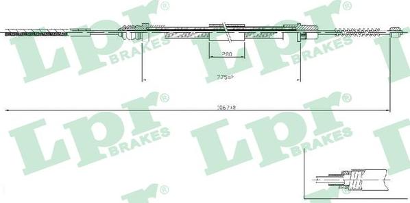 LPR C0209B - Тросик, cтояночный тормоз autospares.lv