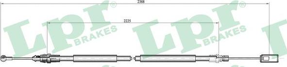 LPR C0213B - Тросик, cтояночный тормоз autospares.lv