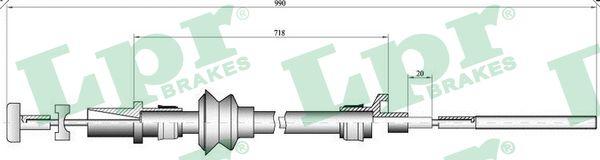 LPR C0221C - Трос, управление сцеплением autospares.lv