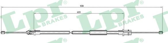 LPR C0798B - Тросик, cтояночный тормоз autospares.lv