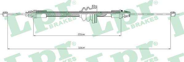 LPR C0746B - Тросик, cтояночный тормоз autospares.lv