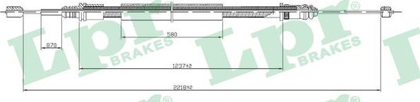 LPR C0704B - Тросик, cтояночный тормоз autospares.lv