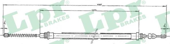 LPR C0724B - Тросик, cтояночный тормоз autospares.lv