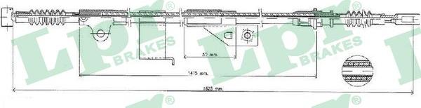 LPR C1487B - Тросик, cтояночный тормоз autospares.lv