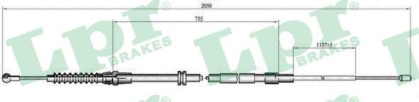 LPR C1117B - Тросик, cтояночный тормоз autospares.lv