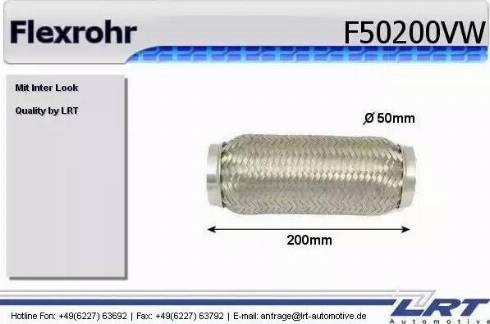 LRT F50200VW - Гофрированная труба, выхлопная система autospares.lv