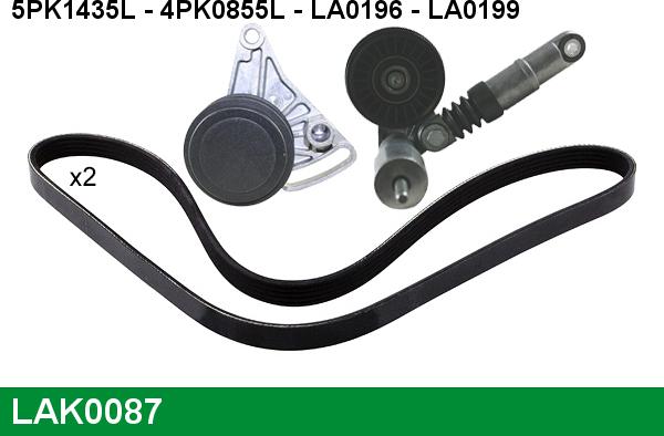 LUCAS LAK0087 - Поликлиновый ременный комплект autospares.lv
