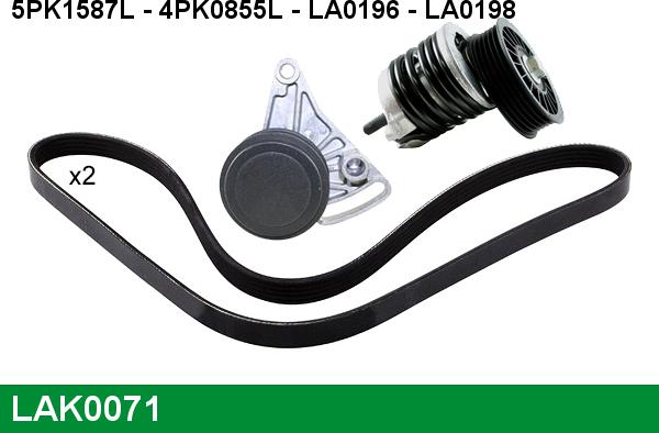 LUCAS LAK0071 - Поликлиновый ременный комплект autospares.lv
