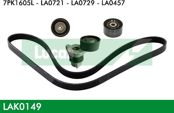 LUCAS LAK0149 - Поликлиновый ременный комплект autospares.lv