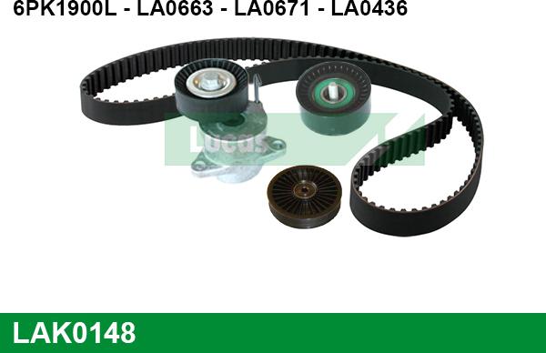 LUCAS LAK0148 - Поликлиновый ременный комплект autospares.lv