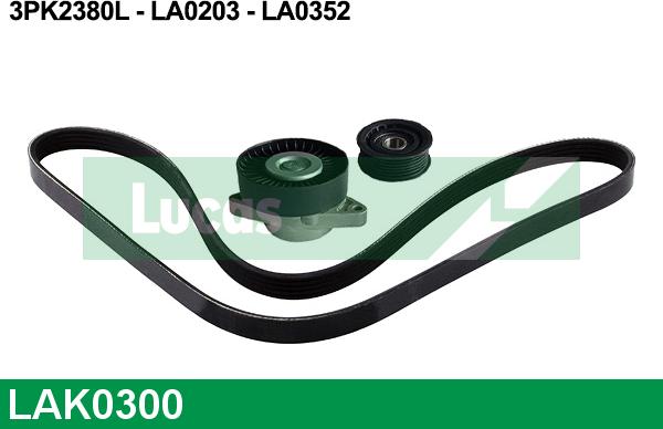 LUCAS LAK0300 - Поликлиновый ременный комплект autospares.lv