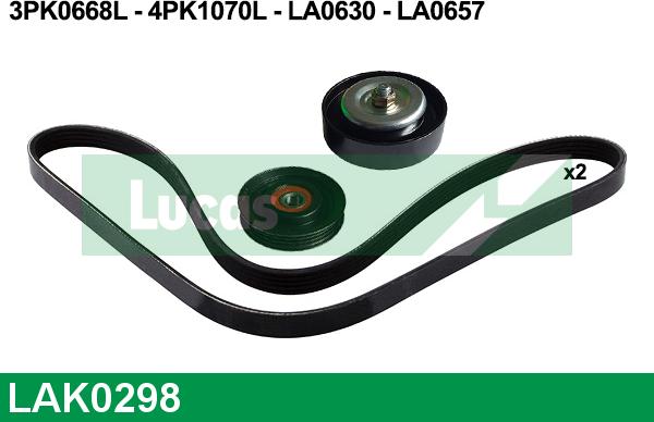 LUCAS LAK0298 - Поликлиновый ременный комплект autospares.lv