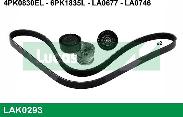 LUCAS LAK0293 - Поликлиновый ременный комплект autospares.lv