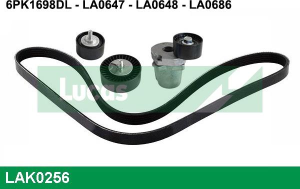 LUCAS LAK0256 - Поликлиновый ременный комплект autospares.lv