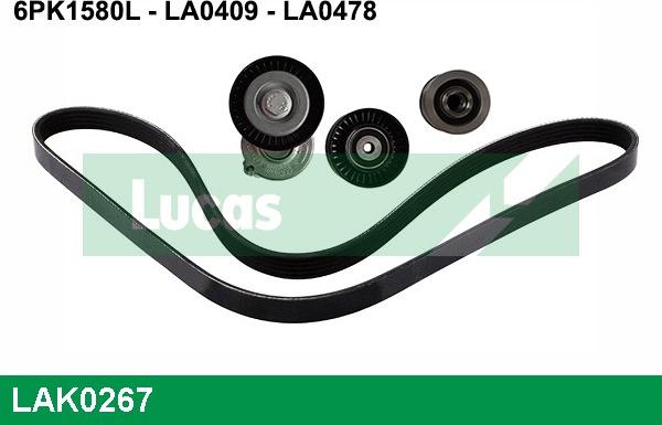 LUCAS LAK0267 - Поликлиновый ременный комплект autospares.lv