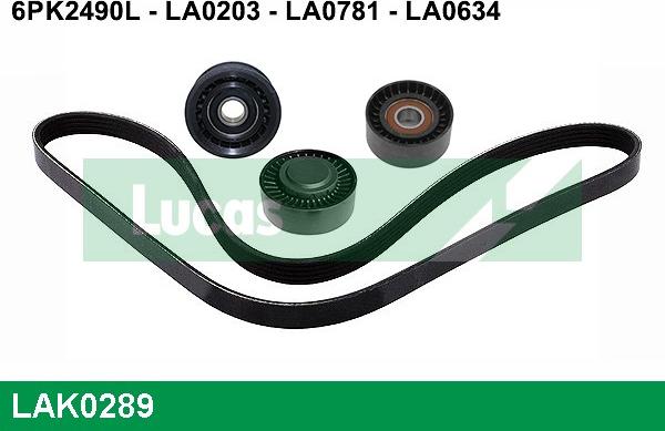 LUCAS LAK0289 - Поликлиновый ременный комплект autospares.lv