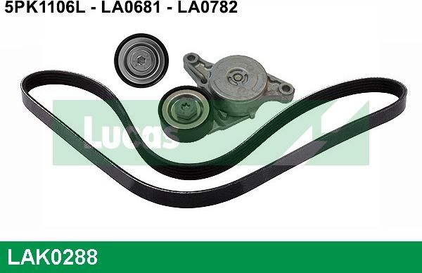 LUCAS LAK0288 - Поликлиновый ременный комплект autospares.lv