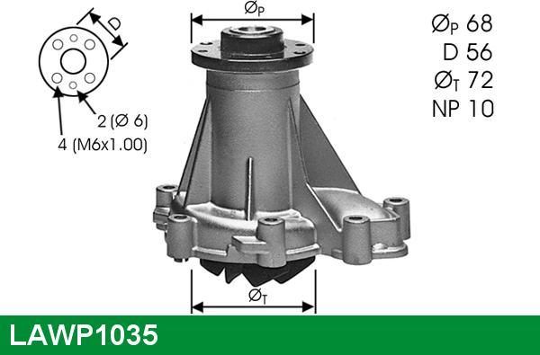 LUCAS LAWP1035 - Водяной насос autospares.lv