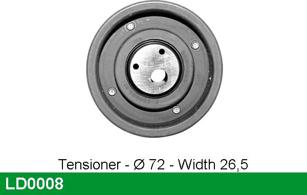 LUCAS LD0008 - Натяжной ролик, зубчатый ремень ГРМ autospares.lv