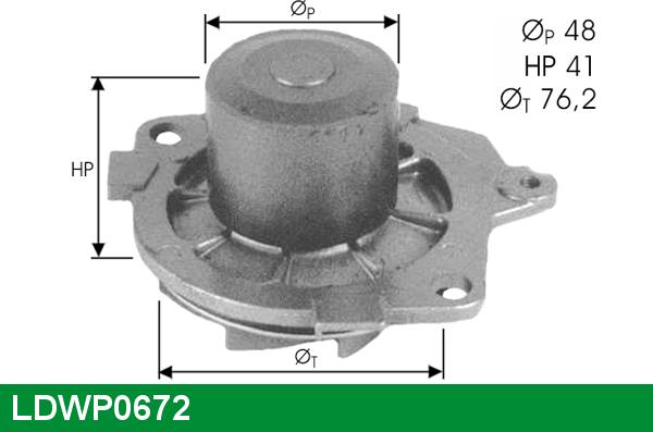 LUCAS LDWP0672 - Водяной насос autospares.lv