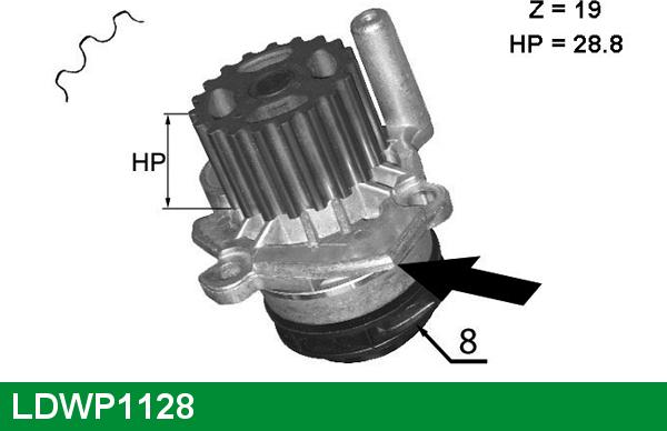 LUCAS LDWP1128 - Водяной насос autospares.lv