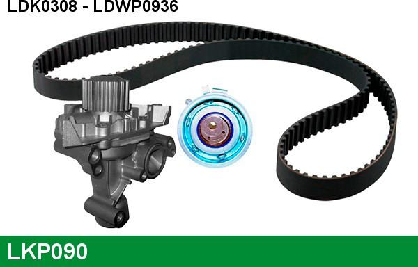 LUCAS LKP090 - Водяной насос + комплект зубчатого ремня ГРМ autospares.lv