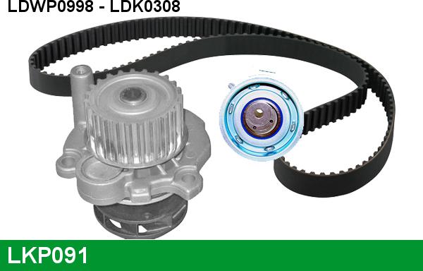 LUCAS LKP091 - Водяной насос + комплект зубчатого ремня ГРМ autospares.lv