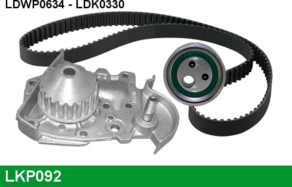 LUCAS LKP092 - Водяной насос + комплект зубчатого ремня ГРМ autospares.lv