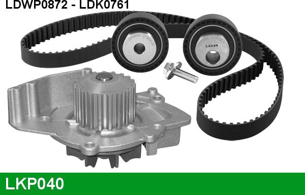 LUCAS LKP040 - Водяной насос + комплект зубчатого ремня ГРМ autospares.lv