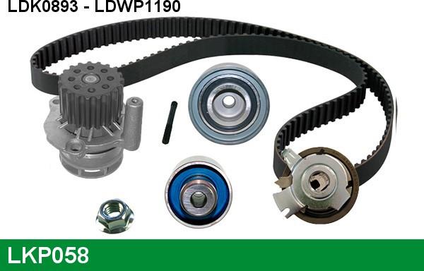 LUCAS LKP058 - Водяной насос + комплект зубчатого ремня ГРМ autospares.lv