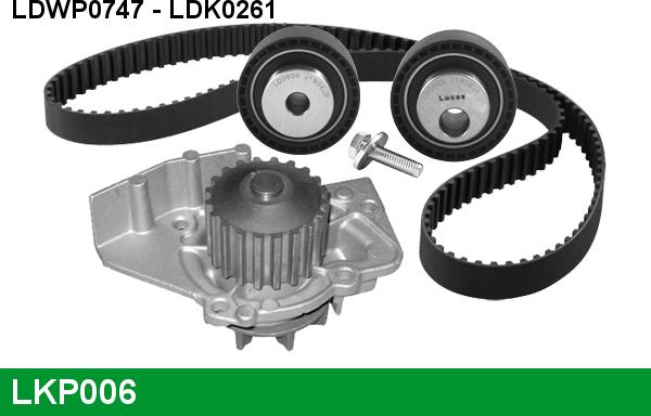 LUCAS LKP006 - Водяной насос + комплект зубчатого ремня ГРМ autospares.lv