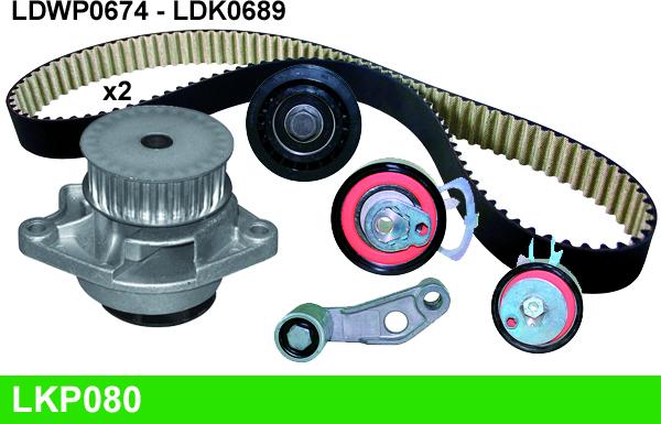 LUCAS LKP080 - Водяной насос + комплект зубчатого ремня ГРМ autospares.lv