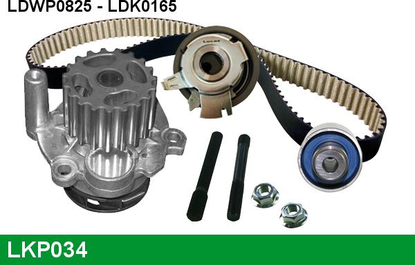 LUCAS LKP034 - Водяной насос + комплект зубчатого ремня ГРМ autospares.lv
