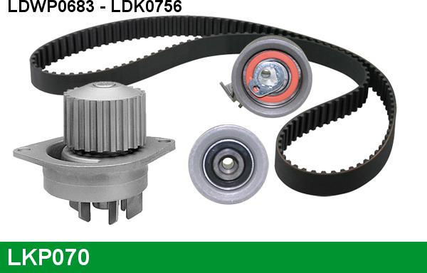 LUCAS LKP070 - Водяной насос + комплект зубчатого ремня ГРМ autospares.lv