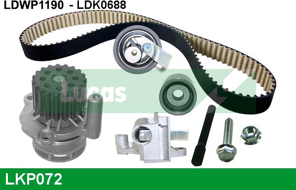 LUCAS LKP072 - Водяной насос + комплект зубчатого ремня ГРМ autospares.lv