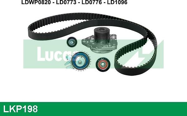 LUCAS LKP198 - Водяной насос + комплект зубчатого ремня ГРМ autospares.lv