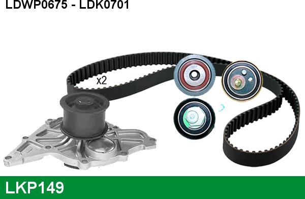 LUCAS LKP149 - Водяной насос + комплект зубчатого ремня ГРМ autospares.lv