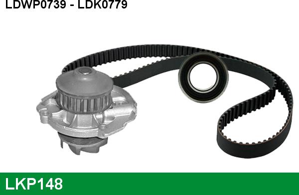 LUCAS LKP148 - Водяной насос + комплект зубчатого ремня ГРМ autospares.lv