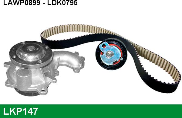 LUCAS LKP147 - Водяной насос + комплект зубчатого ремня ГРМ autospares.lv