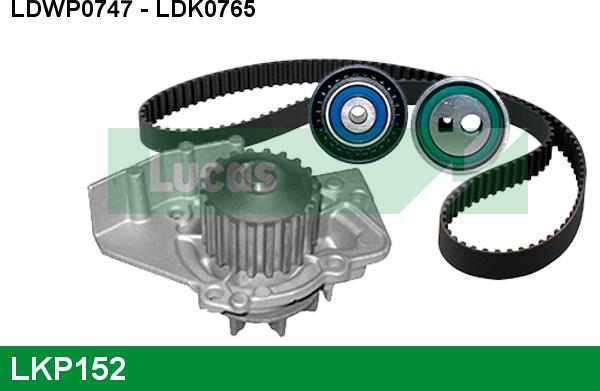 LUCAS LKP152 - Водяной насос + комплект зубчатого ремня ГРМ autospares.lv