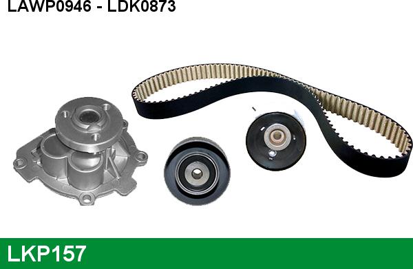 LUCAS LKP157 - Водяной насос + комплект зубчатого ремня ГРМ autospares.lv