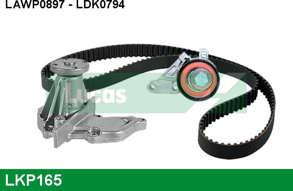 LUCAS LKP165 - Водяной насос + комплект зубчатого ремня ГРМ autospares.lv