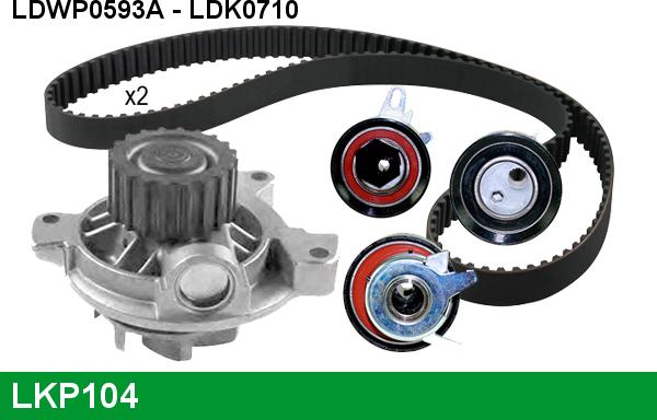 LUCAS LKP104 - Водяной насос + комплект зубчатого ремня ГРМ autospares.lv