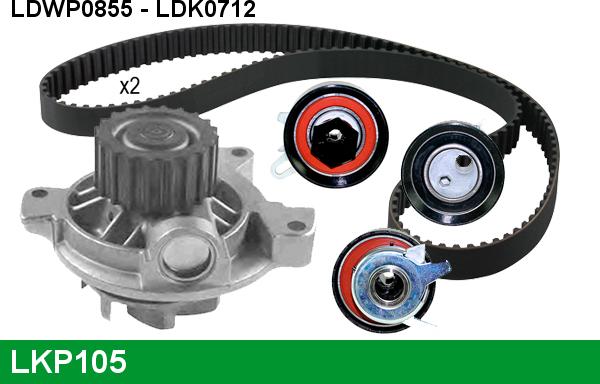 LUCAS LKP105 - Водяной насос + комплект зубчатого ремня ГРМ autospares.lv