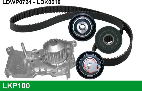 LUCAS LKP100 - Водяной насос + комплект зубчатого ремня ГРМ autospares.lv