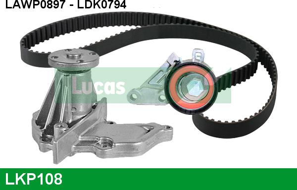 LUCAS LKP108 - Водяной насос + комплект зубчатого ремня ГРМ autospares.lv