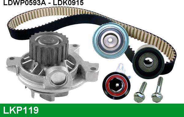 LUCAS LKP119 - Водяной насос + комплект зубчатого ремня ГРМ autospares.lv