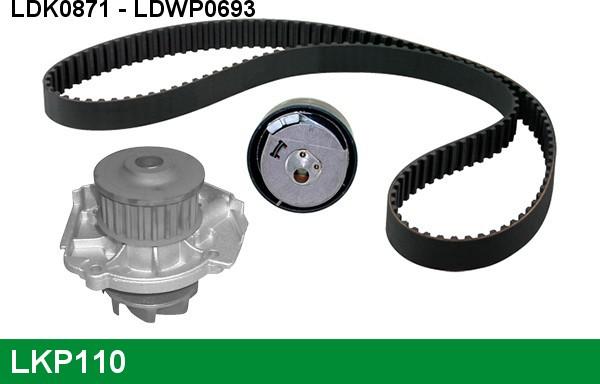 LUCAS LKP110 - Водяной насос + комплект зубчатого ремня ГРМ autospares.lv