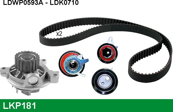 LUCAS LKP181 - Водяной насос + комплект зубчатого ремня ГРМ autospares.lv