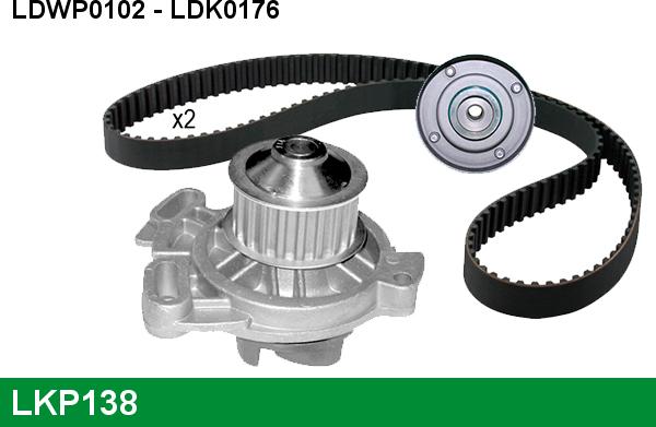 LUCAS LKP138 - Водяной насос + комплект зубчатого ремня ГРМ autospares.lv